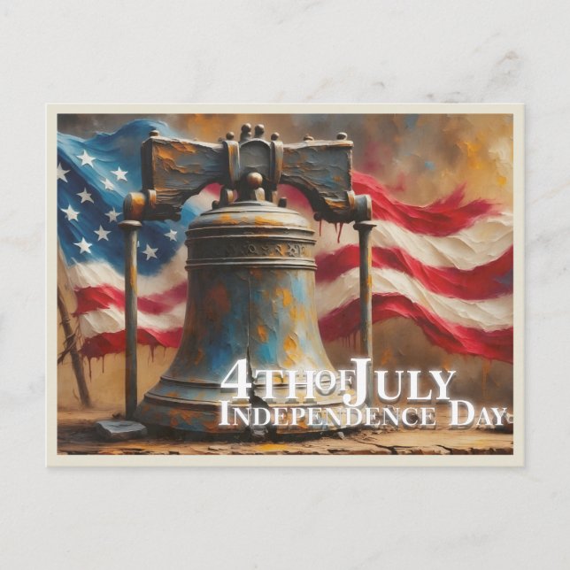 Liberty Bell Art for 4th of July Celebration Postcard (Front)