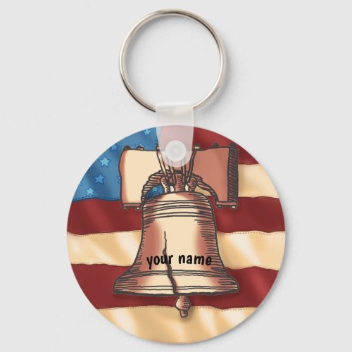 Liberty Bell custom name  keychain