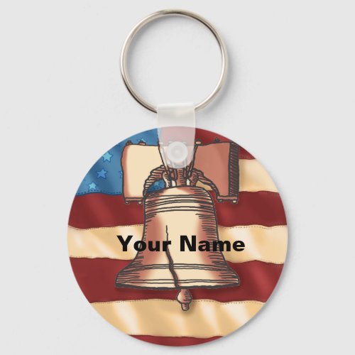 Liberty Bell custom name keychain