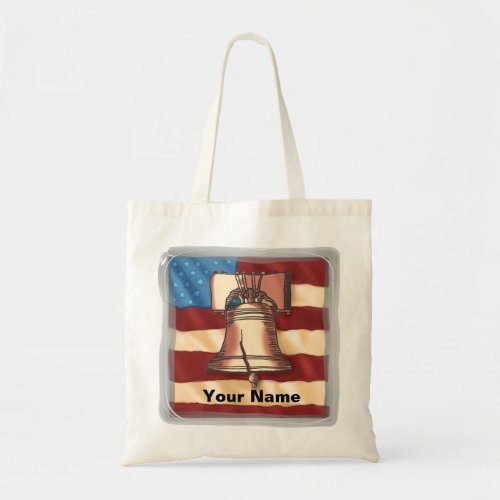 Liberty Bell custom name Tote Bag