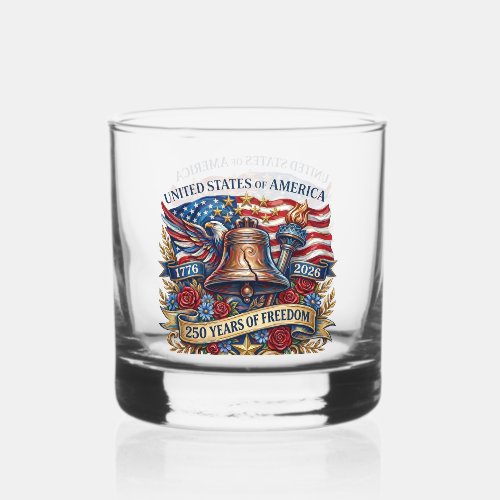 Liberty Bell & Eagle Emblem Whiskey Glass