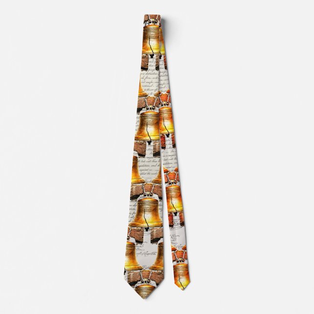 Liberty Bell on Declaration of Independence  Neck Tie (Front)