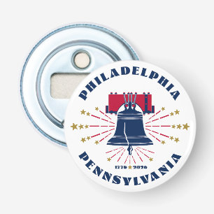 Liberty Bell Patriotic Button Bottle Opener