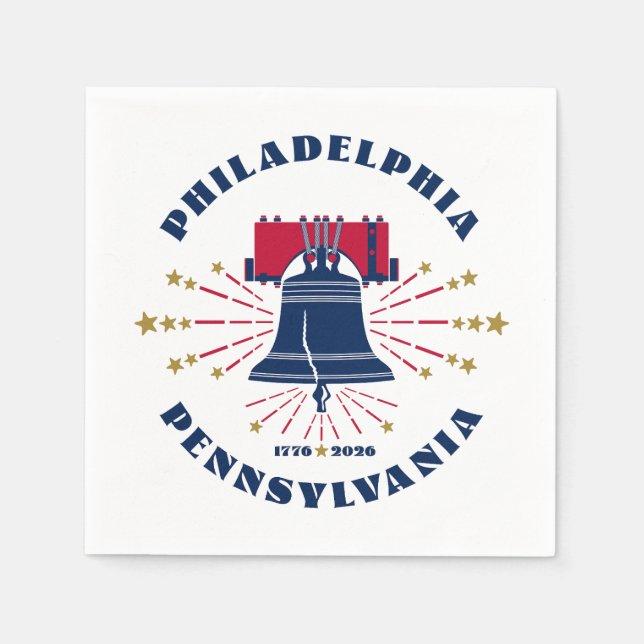 Liberty Bell Philadelphia Pennsylvania 1776 - 2026 Napkins (Front)