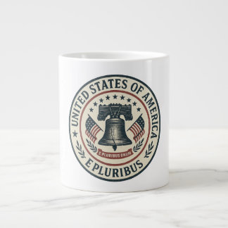 Liberty Bell Seal — Vintage “E Pluribus Unum” Giant Coffee Mug