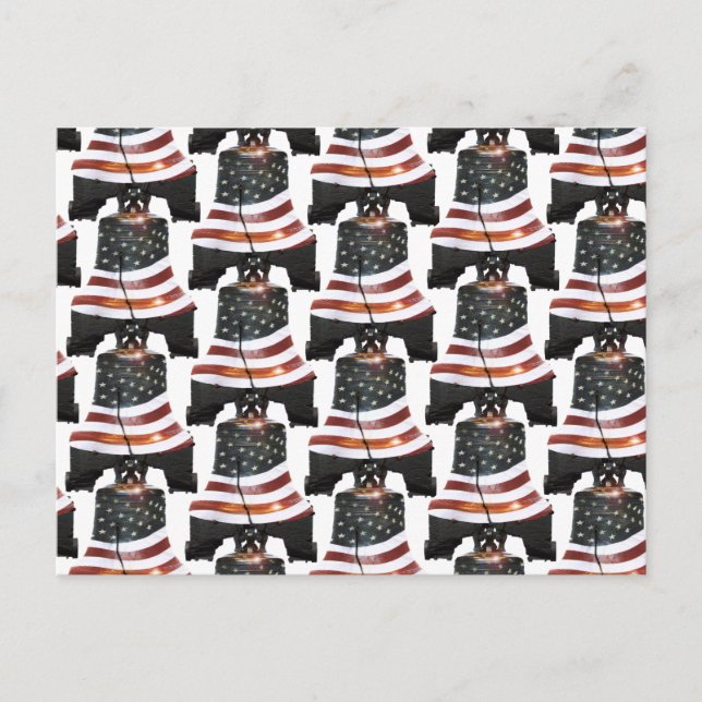 Liberty Bell w/American Flag - Pattern Postcard (Front)