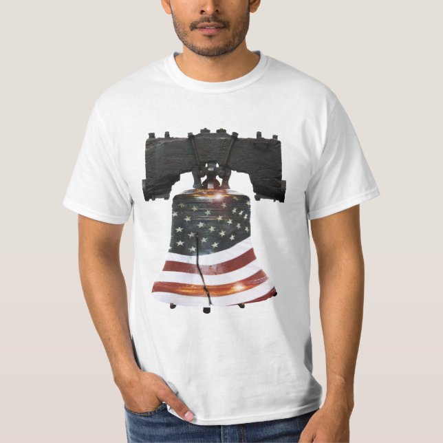 Liberty Bell w/American Flag  T-Shirt (Front)