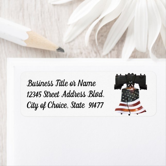 Liberty Bell with American Flag Label (Insitu)