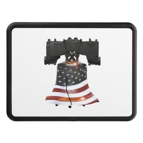 Liberty Bell with American Flag Trailer Hitch Cover