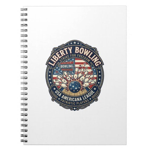 Liberty Bowling Patriotic Patriotic Bowling Vintag Notebook