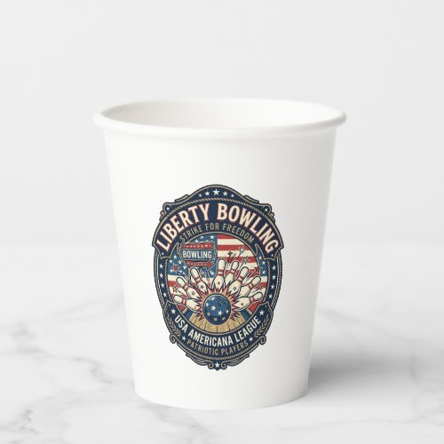 Liberty Bowling Patriotic Patriotic Bowling Vintag Paper Cups