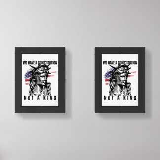Liberty Bust with Grunge Flag Art Wall Art Sets