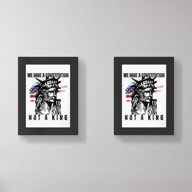 Liberty Bust with Grunge Flag Art Wall Art Sets (Front)