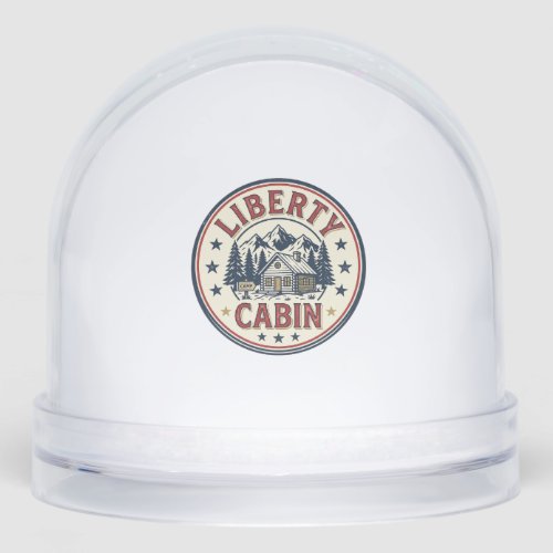 Liberty Cabin Patriotic Patriotic Mountain Cabin V Snow Globe