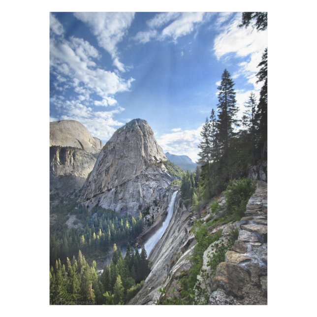 Liberty Cap and Nevada Fall - John Muir Trail Tablecloth (Front)