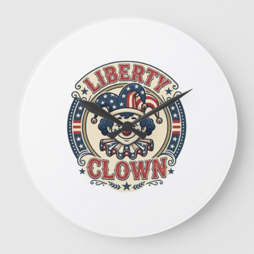 Liberty Clown Patriotic Patriotic Clowncore Cute V Large Clock