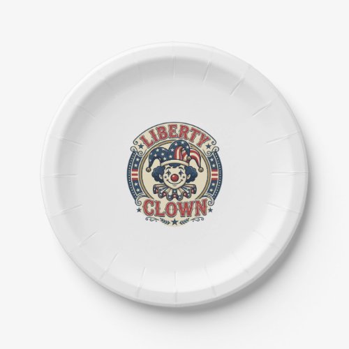 Liberty Clown Patriotic Patriotic Clowncore Cute V Paper Plates