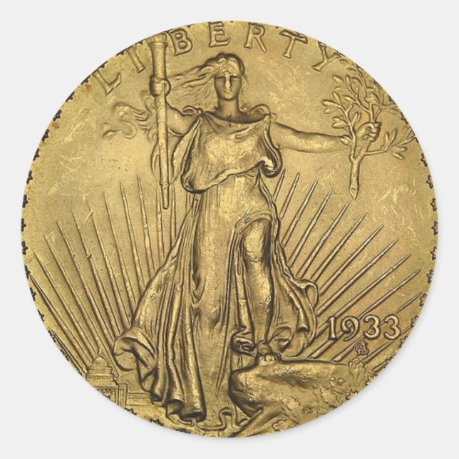 LIBERTY COIN CLASSIC ROUND STICKER (Front)