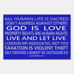 Liberty Creed yard sign/Peace colors small size Sign