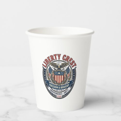 Liberty Crest Patriotic Patriotic Heraldry Coat Of Paper Cups
