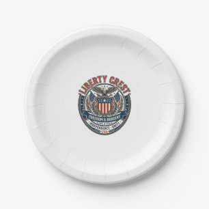 Liberty Crest Patriotic Patriotic Heraldry Coat Of Paper Plates