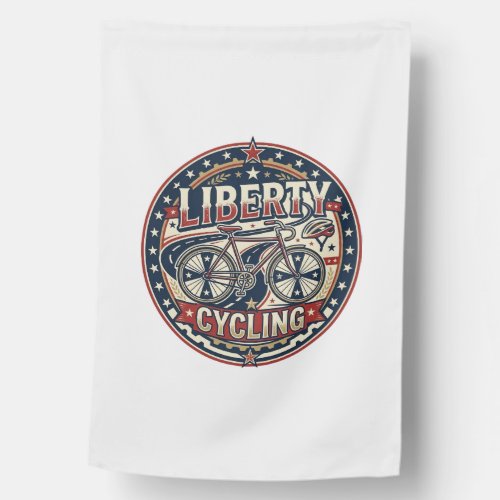 Liberty Cycling Patriotic Patriotic Cycling Vintag House Flag