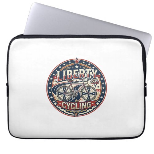 Liberty Cycling Patriotic Patriotic Cycling Vintag Laptop Sleeve