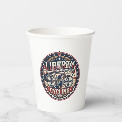 Liberty Cycling Patriotic Patriotic Cycling Vintag Paper Cups
