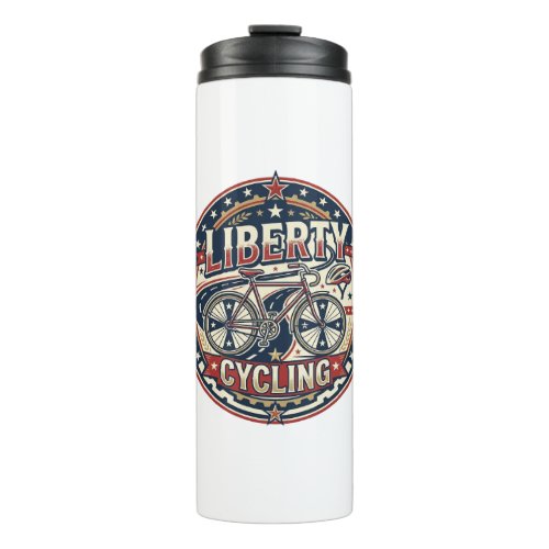 Liberty Cycling Patriotic Patriotic Cycling Vintag Thermal Tumbler
