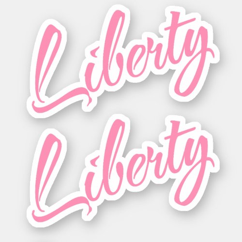 Liberty Decorative Name in Pink x2 Sticker