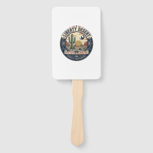 Liberty Desert Patriotic Patriotic Desert Cactus U Hand Fan