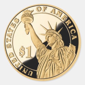 Liberty Dollar Coin Classic Round Sticker by BarbeeAnne at Zazzle