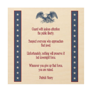 liberty eagle rustic wood plaque  Patrick Henry Wall Decor