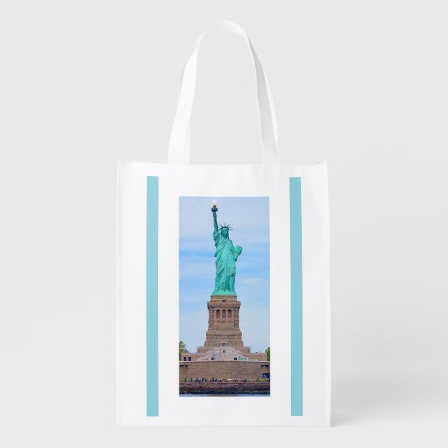 Liberty Enlightening the World Lazarus Poem Grocery Bag (Front)