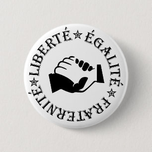 Liberty, equality, fraternity button