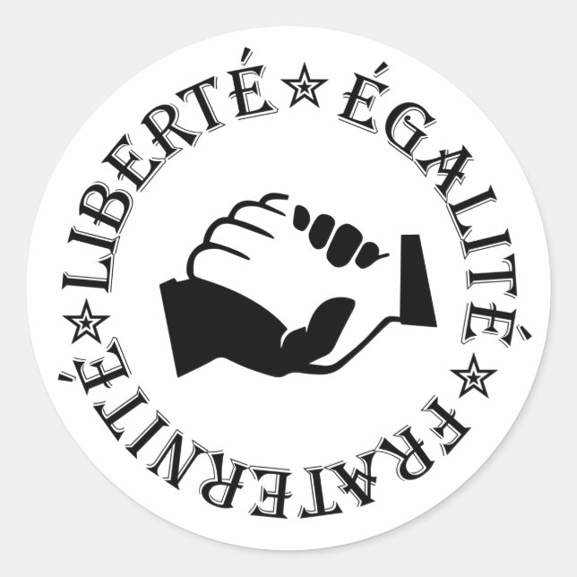 Liberty, equality, fraternity classic round sticker (Front)