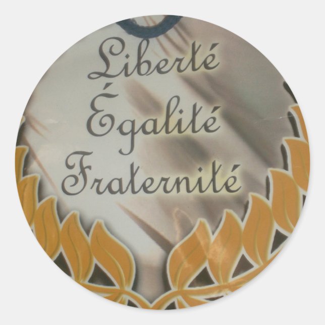 Liberty, Equality, Fraternity: Flourishing Future Classic Round Sticker (Front)