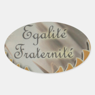 Liberty, Equality, Fraternity: Flourishing Future Oval Sticker