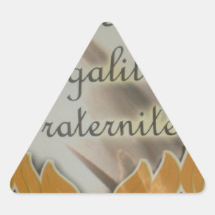 Liberty, Equality, Fraternity: Flourishing Future Triangle Sticker