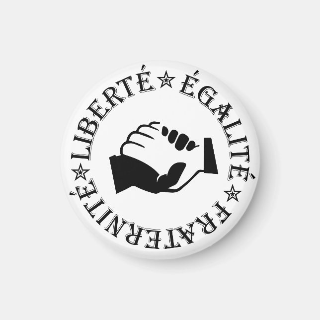 Liberty, equality, fraternity magnet (Front)