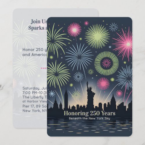 Liberty Fireworks 250 Years New York Gala Card