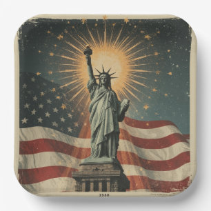 Liberty & Fireworks Glory Paper Plates