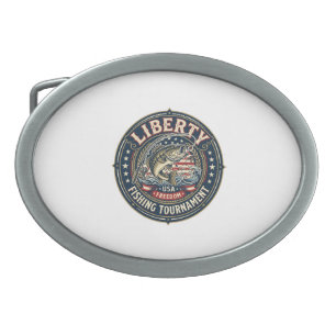 Liberty Fishing Tournament Patriotic Patriotic Fis Belt Buckle