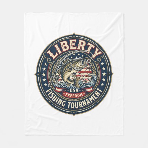 Liberty Fishing Tournament Patriotic Patriotic Fis Fleece Blanket