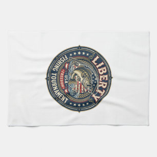 Liberty Fishing Tournament Patriotic Patriotic Fis Kitchen Towel