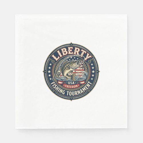 Liberty Fishing Tournament Patriotic Patriotic Fis Napkins