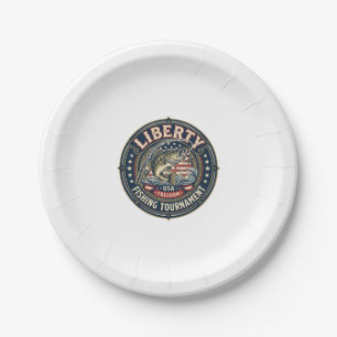 Liberty Fishing Tournament Patriotic Patriotic Fis Paper Plates