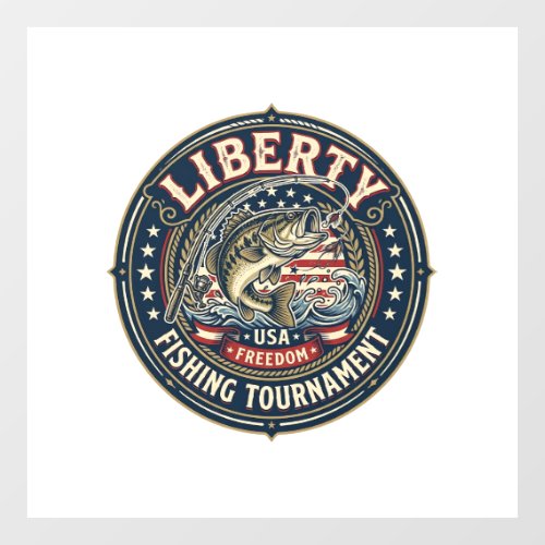 Liberty Fishing Tournament Patriotic Patriotic Fis Window Cling