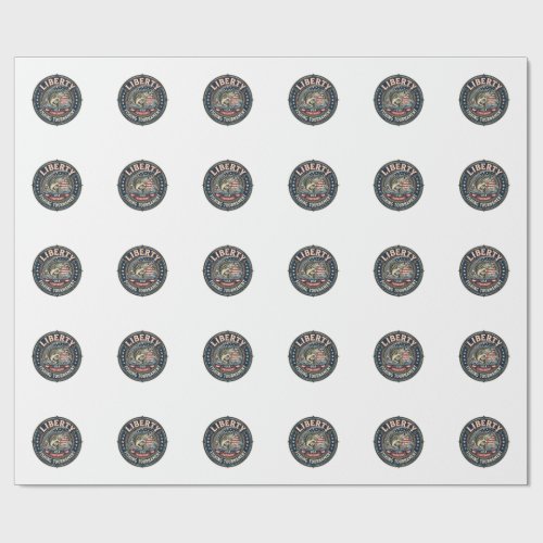 Liberty Fishing Tournament Patriotic Patriotic Fis Wrapping Paper
