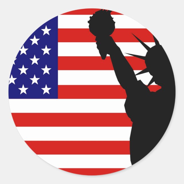 Liberty Flag Classic Round Sticker (Front)